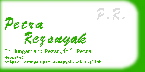 petra rezsnyak business card